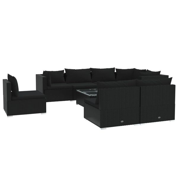 vidaXL Garden Lounge Set Black