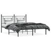 vidaXL Bed Frame Black Powder-Coated Steel King Size Bed Frame