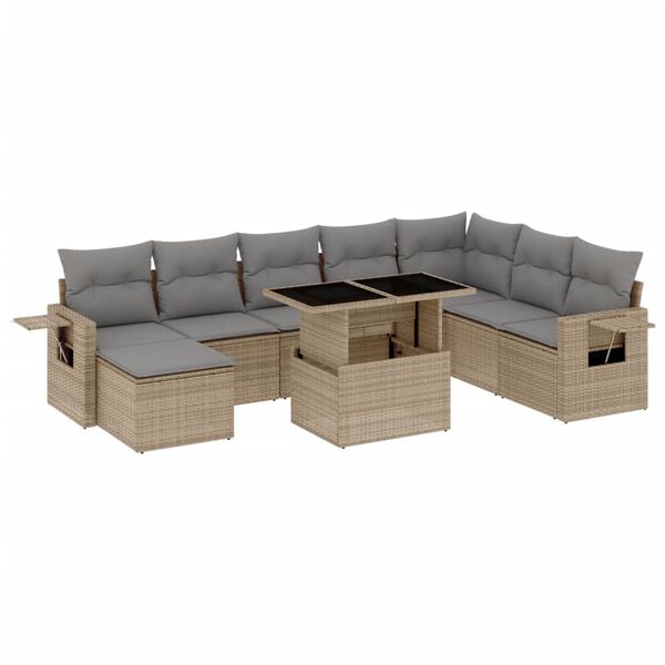 vidaXL Garden Sofa Set Beige, Light grey