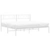 vidaXL Metal Bed Frame White Steel Double Double Bed Frame Rectangular