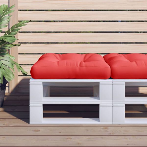 vidaXL Pallet Cushion Red Polyester 23.6" x 23.6" x 4.7