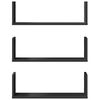 vidaXL Wall Shelf Black Engineered wood 22.8 in x 7.1 in x 7.1 in