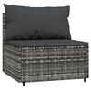 vidaXL Patio Lounge Set Grey Poly Rattan Medium Adjustable Feet