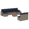 vidaXL 10 Piece Patio Sofa Set with Cushions Gray Poly Rattan
