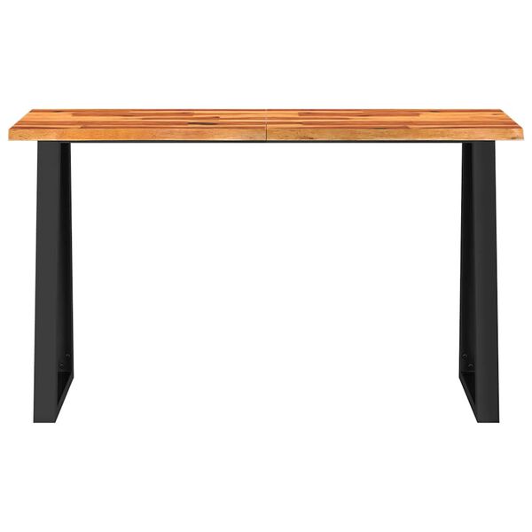 vidaXL Console Table Natural Wood Solid acacia wood and powder-coated steel