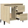 vidaXL Bathroom Cabinet Sonoma oak Engineered wood, metal Medium