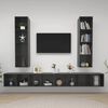 vidaXL Wall-mounted TV Stands 4 Pcs High Gloss Gray Engineered Wood