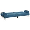 vidaXL Sofa Bed Blue Velvet, Plywood Medium