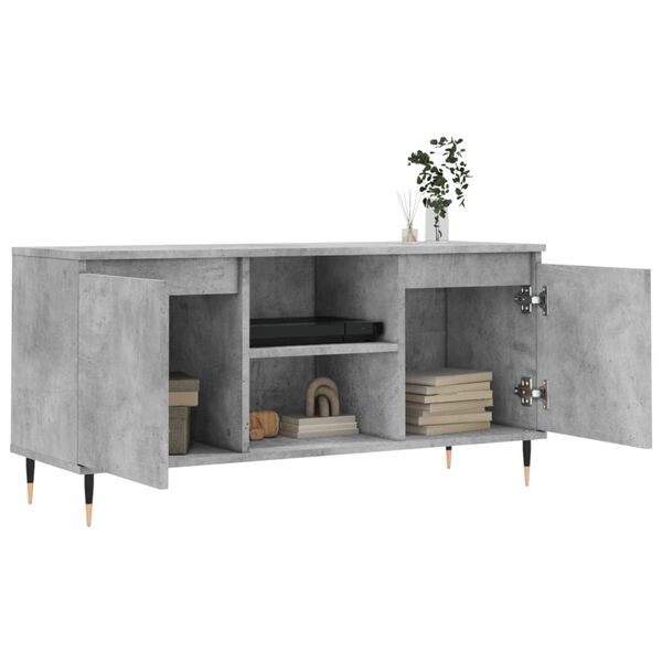 vidaXL TV Cabinet Concrete Grey Engineered Wood, Iron Medium TV Cabinet
