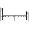 vidaXL Metal Bed Frame Black Powder-Coated Steel Twin Metal Bed Frame