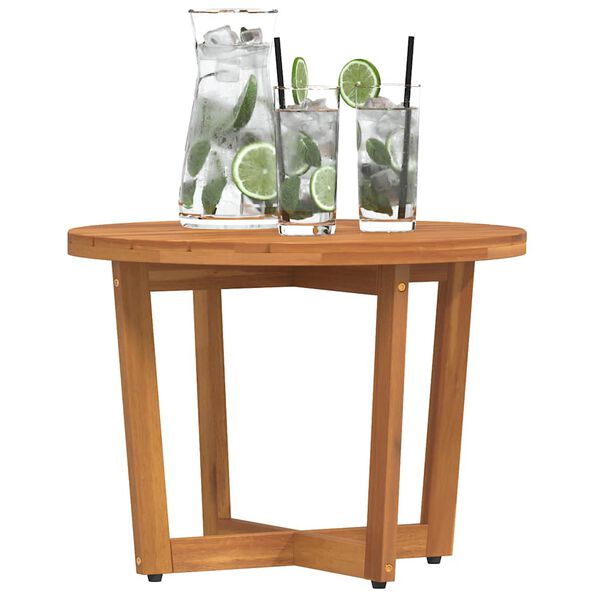 vidaXL Patio Side Table Round Ø21.7x15.7" Solid Wood Acacia