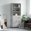 vidaXL Highboard Concrete grey Engineered wood, Iron 27.4x13.4x70.9 in
