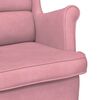vidaXL Armchair Pink Velvet (100% polyester), plywood Medium Armchair