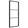 vidaXL Interior Door ESG Glass and Aluminum 36.6"x79.3" Black