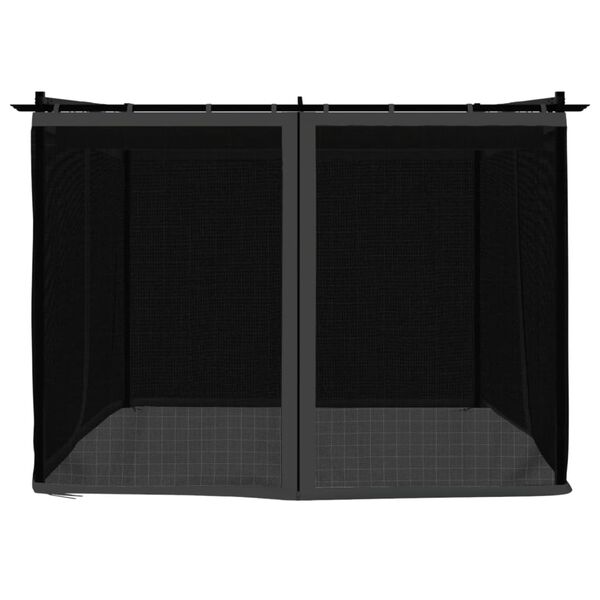 vidaXL Gazebo with Mesh Walls Anthracite 9.8'x9.8' Steel