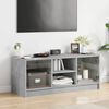 vidaXL TV Cabinet Concrete gray Engineered wood, glass Medium TV Cabinet