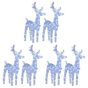 vidaXL Christmas Reindeer Set of 6 Cold white Acrylic Medium