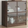 vidaXL Side Cabinet Brown oak Engineered wood, glass Small Side Cabinet