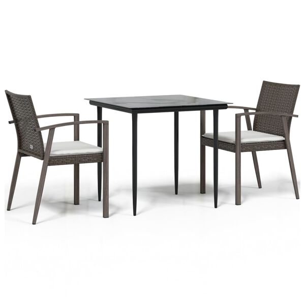 vidaXL Garden Dining Set Brown PE rattan Durable Garden Dining Set