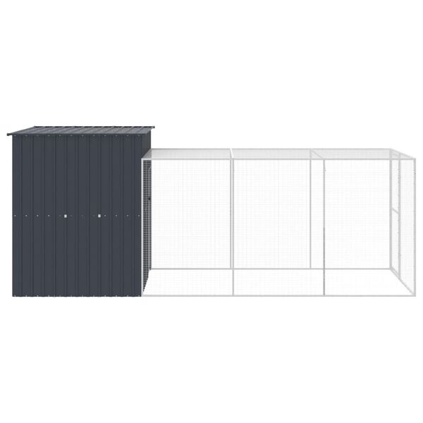 vidaXL Chicken Cage Anthracite Galvanized steel 65 x 179.1 x 71.3 in