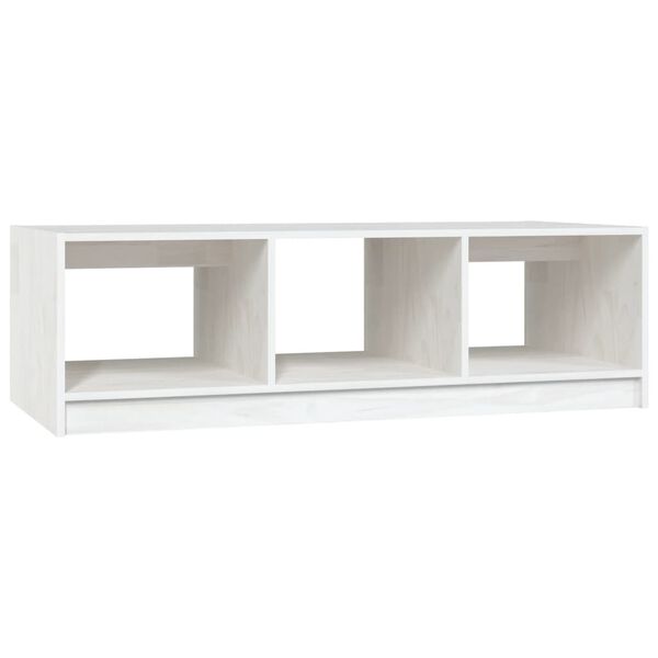 vidaXL Coffee Table White Solid Pinewood Sleek Coffee Table