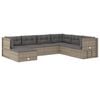 vidaXL Garden Lounge Set Gray PE rattan, powder-coated steel Medium