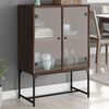 vidaXL Side Cabinet Brown Oak Engineered Wood 27.2x14.6x39.4 in
