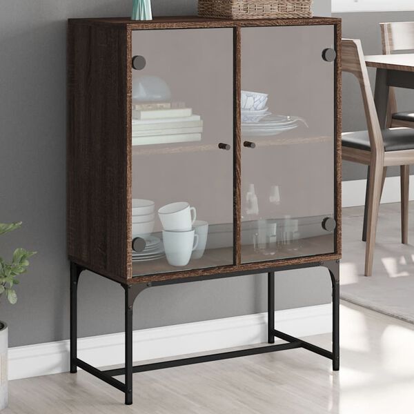 vidaXL Side Cabinet Brown Oak Engineered Wood 27.2x14.6x39.4 in
