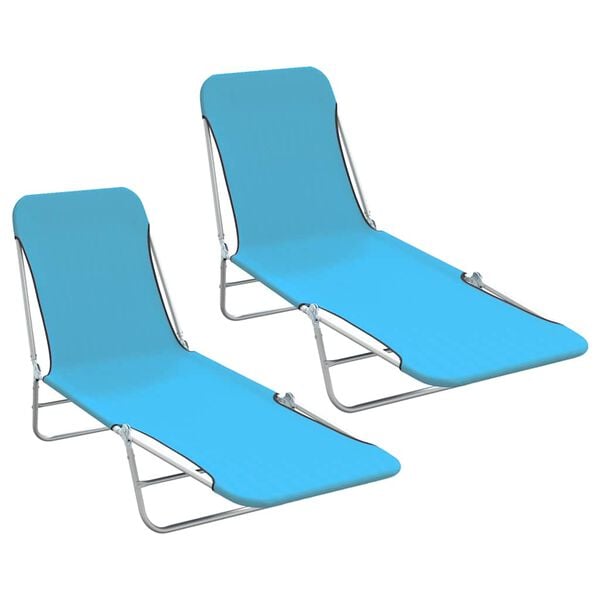 vidaXL Sunlounger Set of 2 Blue