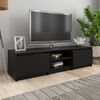vidaXL TV Cabinet Black Engineered Wood Medium TV Cabinet Rectangular