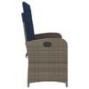 vidaXL Reclining Garden Bench Grey and Navy Blue