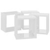 vidaXL Cube Shelf Set of 4 High gloss white Engineered wood Small
