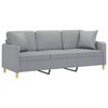 vidaXL 3-seater Sofa Light Grey Fabric (100% polyester), metal, textilene
