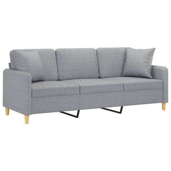 vidaXL 3-seater Sofa Light Grey Fabric (100% polyester), metal, textilene
