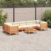 vidaXL Garden Sofa Set Wax brown and cream
