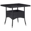 vidaXL Garden Dining Set Black Poly rattan, steel, glass, fabric