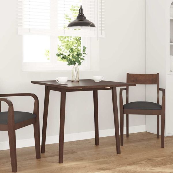 vidaXL Dining Table Brown Solid Wood Rubber