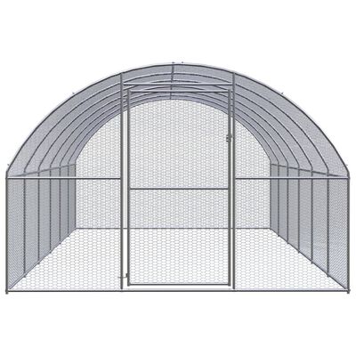 vidaXL Outdoor Chicken Coop 9.8'x19.7'x6.6' Galvanized Steel