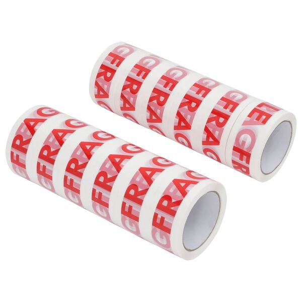 vidaXL Packaging Tape 12 pcs FRAGILE Printed White 1.89 " x 216.5 '