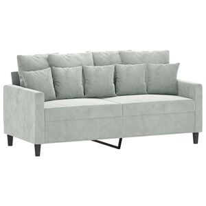 vidaXL 2-seater Sofa Light Grey Velvet (100% polyester), metal, textilene