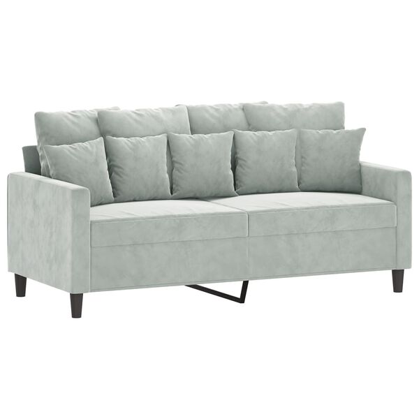 vidaXL 2-seater Sofa Light Grey Velvet (100% polyester), metal, textilene
