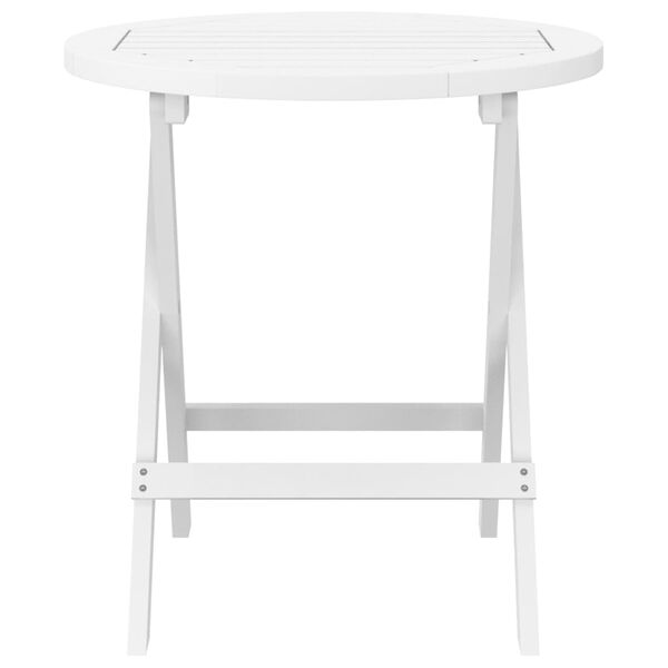 vidaXL Garden Table White Solid acacia wood with a white finish Compact