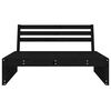 vidaXL Garden Middle Sofa Black Solid pine wood Medium Modular