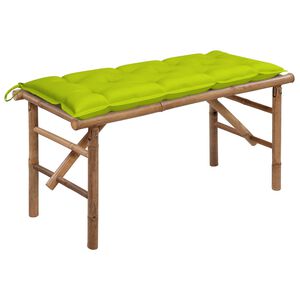 vidaXL Patio Bench Bright green, Natural bamboo Bamboo, 100% Polyester