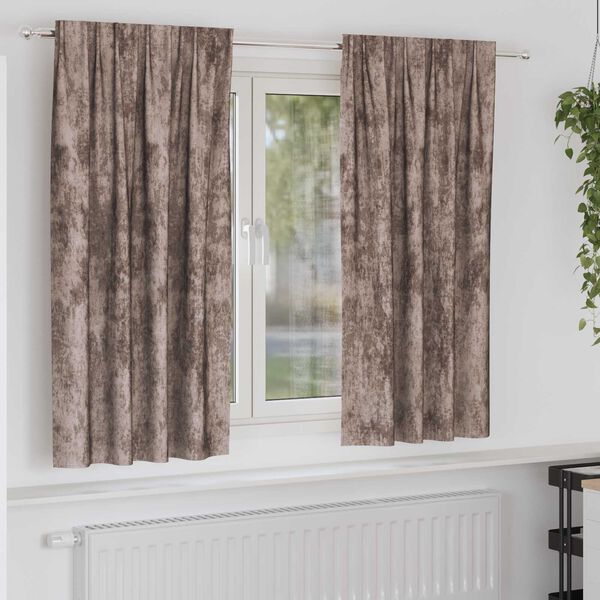 vidaXL Velvet Curtains 2 pcs Cappuccino 68.90 x 55.12 in Velvet