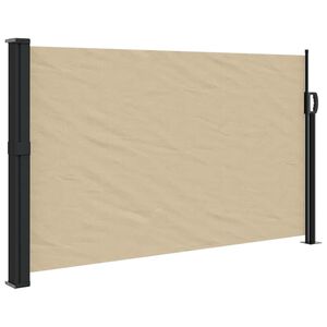 vidaXL Retractable Side Awning Beige 47.2"x196.9"