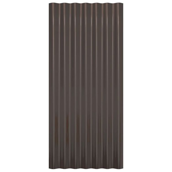 vidaXL Roof Panels 12 pcs Galvanized Steel Brown 31.5"x14.2"