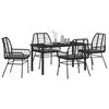 vidaXL Garden Dining Set 5 pcs Black Poly Rattan