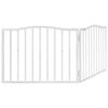vidaXL Dog Gate Set of 2 White Poplar Wood 63 in Foldable Dog Gate