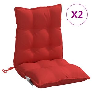 vidaXL Lowback Chair Cushion Set of 2 Red Oxford fabric (100% polyester)